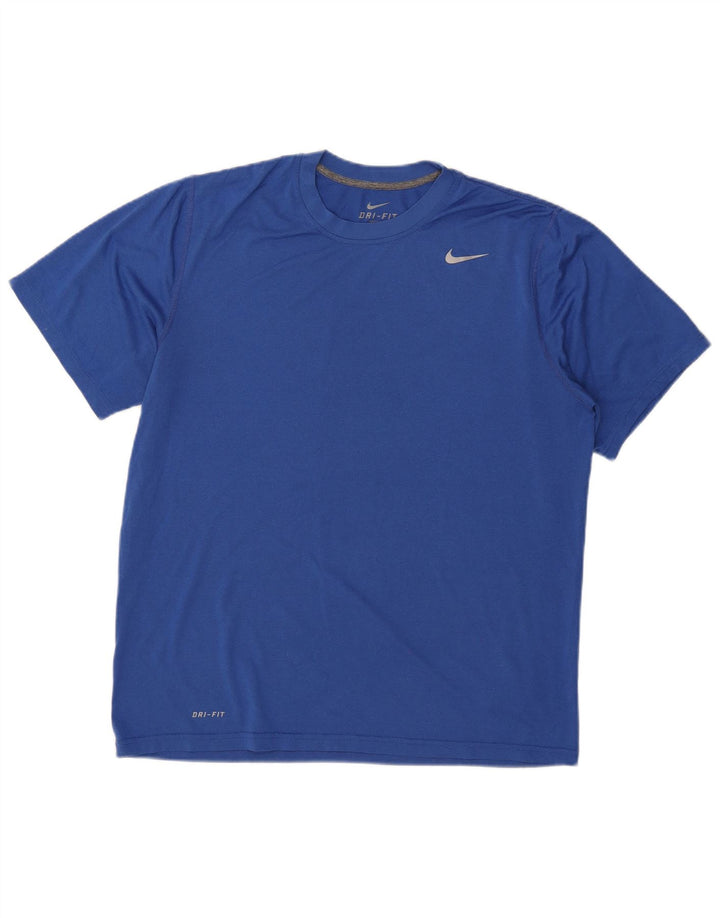 Nike Herren Dri Fit T-Shirt Top UK 42/44 Large Blau Polyester