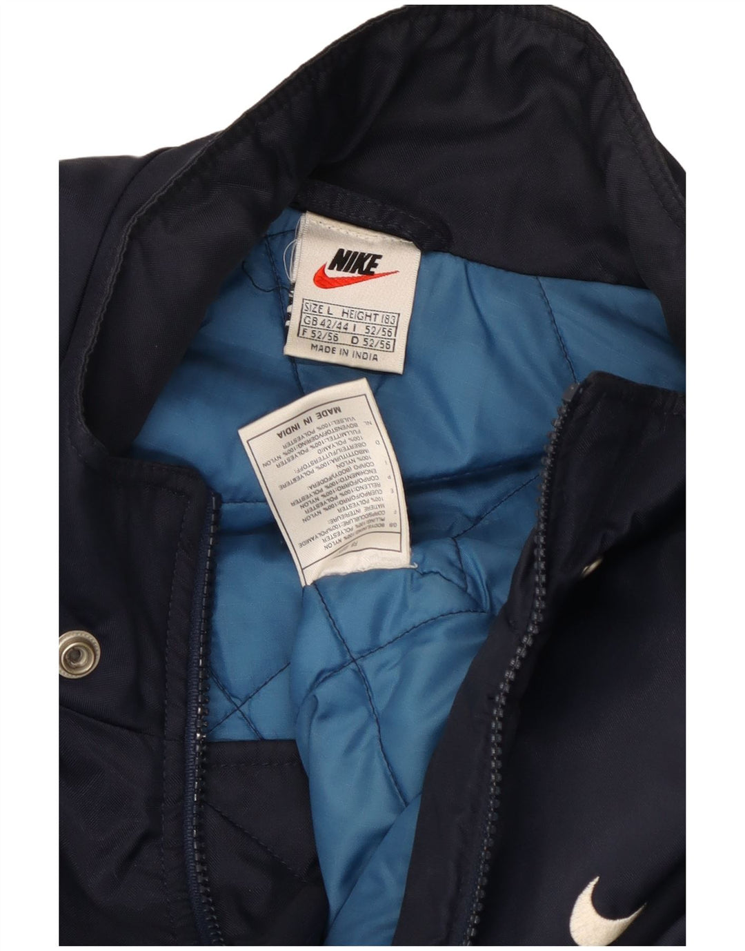 Nike Herren Graphic Windbreaker Jacke UK 42/44 Großes marineblaues Nylon