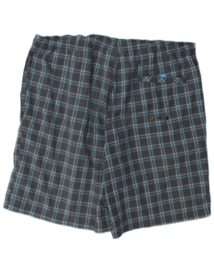 Adidas Herren Badeshorts XL Grau kariert Polyester
