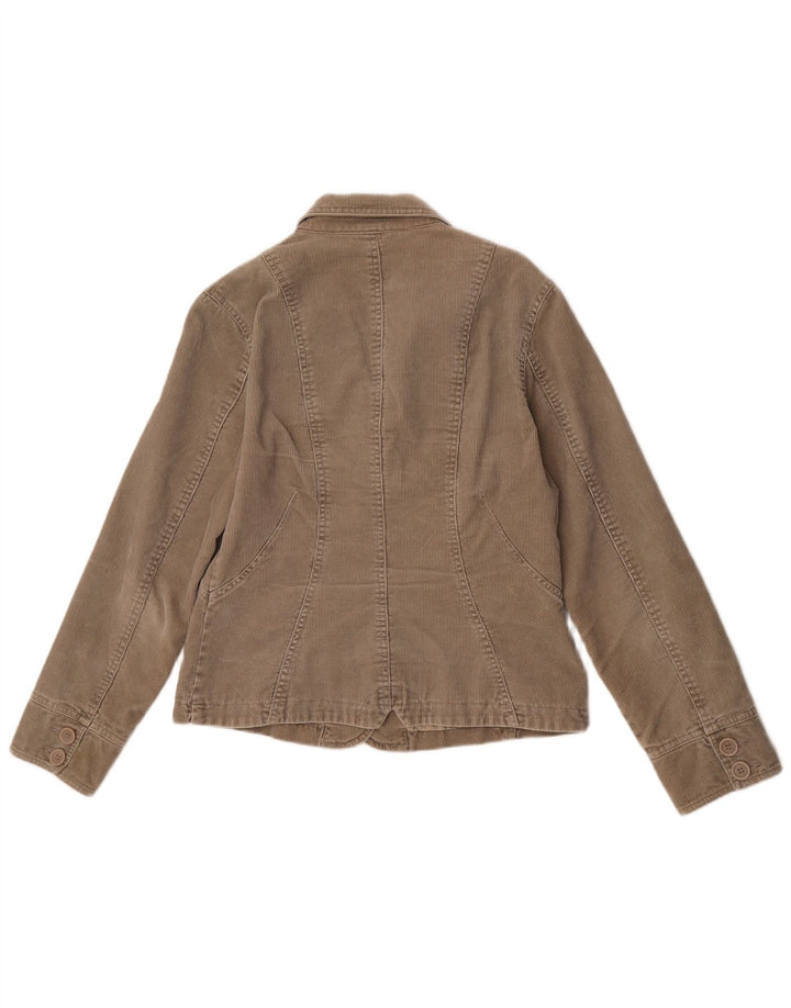 Monsoon Damen-Blazer aus Cord mit 2 Knöpfen, UK 12, mittelbeige Baumwolle