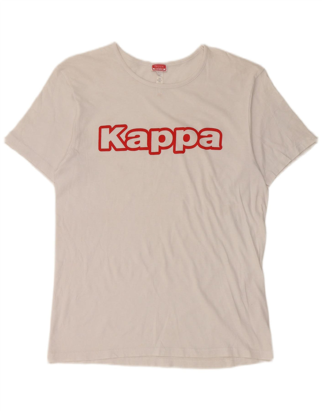 Kappa Womens Graphic T-Shirt Top UK 14 Mittelweiße Baumwolle