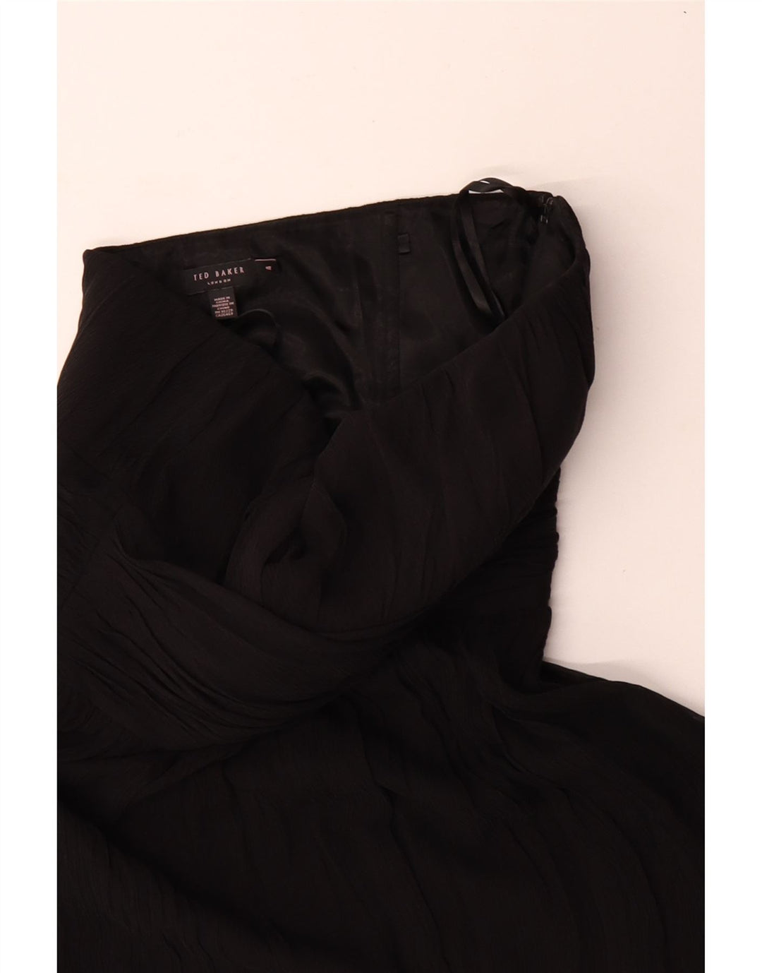 Trägerloses Damenkleid von Ted Baker, Größe 4, groß, schwarze Seide