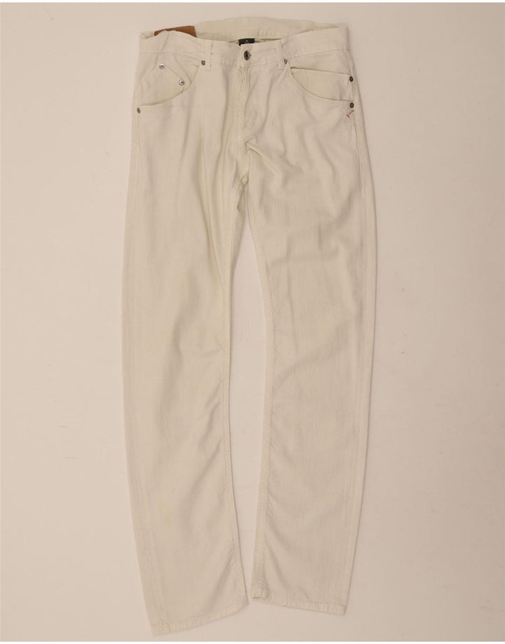 Dondup Herren Slim Freizeithose W32 L32 Weiße Baumwolle