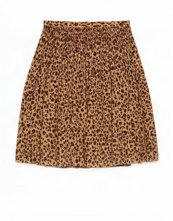 Marks & Spencer Damen A-Linienrock UK 12 Medium W30 Beige Animal Print