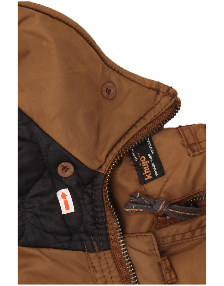 KHUJO Damen-Militär-Parka mit Kapuze, UK 14, Mittelbraun, Polyester