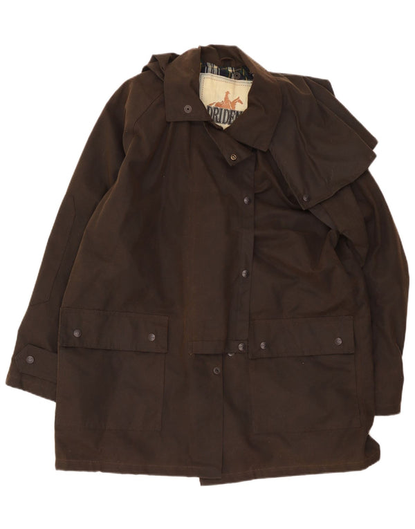Driden Damen Übergroßer Capelet-Mantel aus gewachster Baumwolle, UK 14, Mittelbraun
