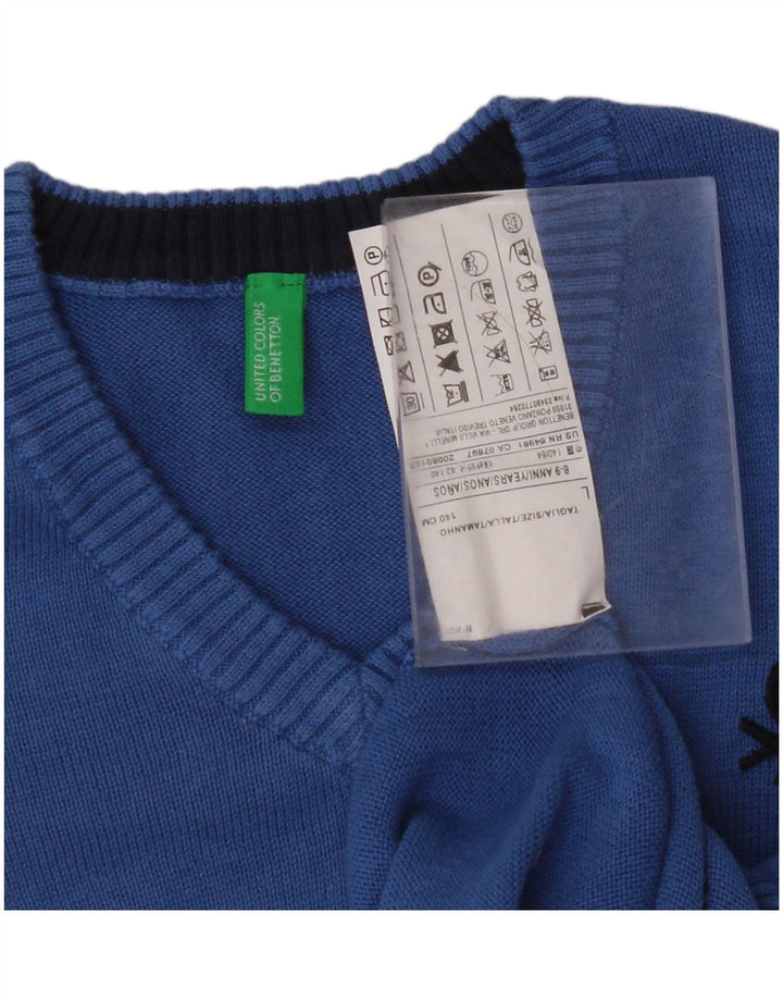 BENETTON Tanktop für Jungen, 8–9 Jahre, groß, blaue Baumwolle