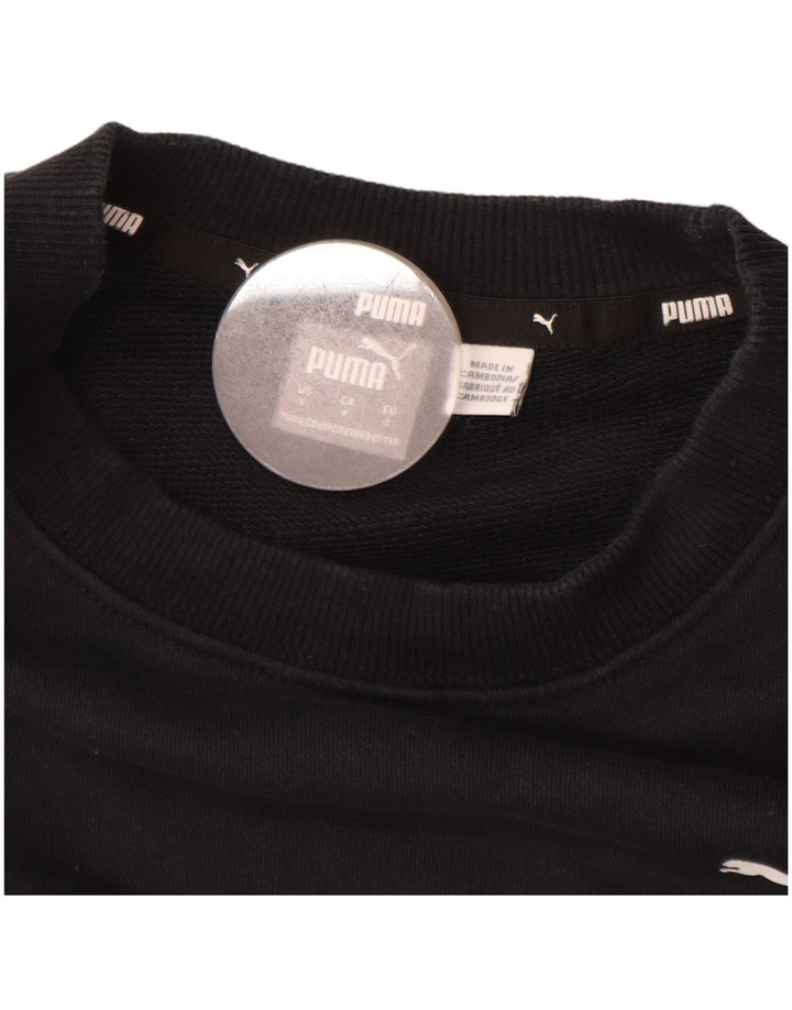 PUMA Damen Oversize Crop Graphic Sweatshirt Pullover UK 10 Small Schwarz