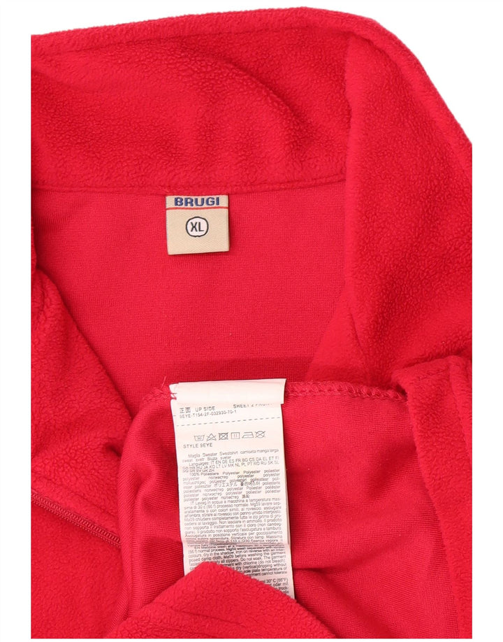 Brugi Damen-Fleecepullover mit Reißverschluss am Hals, UK 18, XL, Rot, Polyester