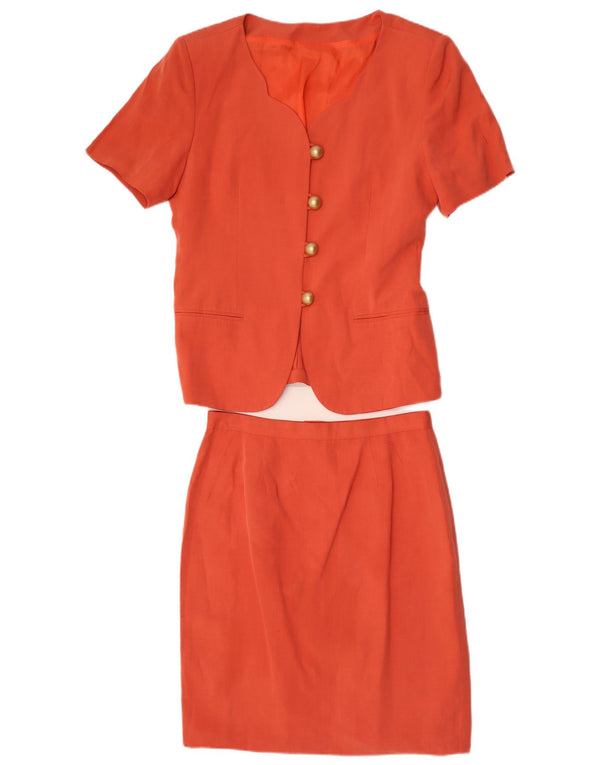Piu & Piu Damen Kurzarm-2-teiliges Rock-Set IT 44 Medium W30 Orange