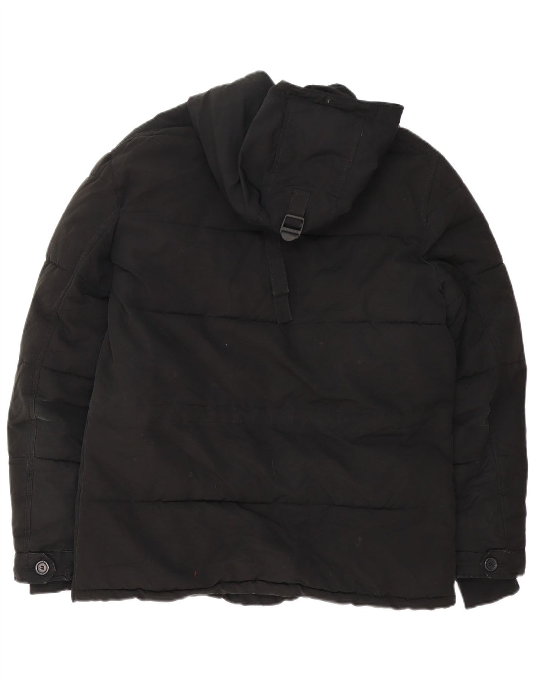 Zara Herren-Jacke mit Kapuze, gepolstert, Größe 38, mittelschwarz