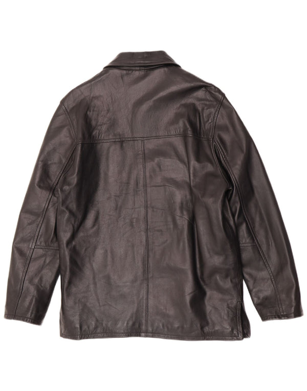 Lavorazione Artigiana Herren Lederjacke UK 40 Großes schwarzes Leder
