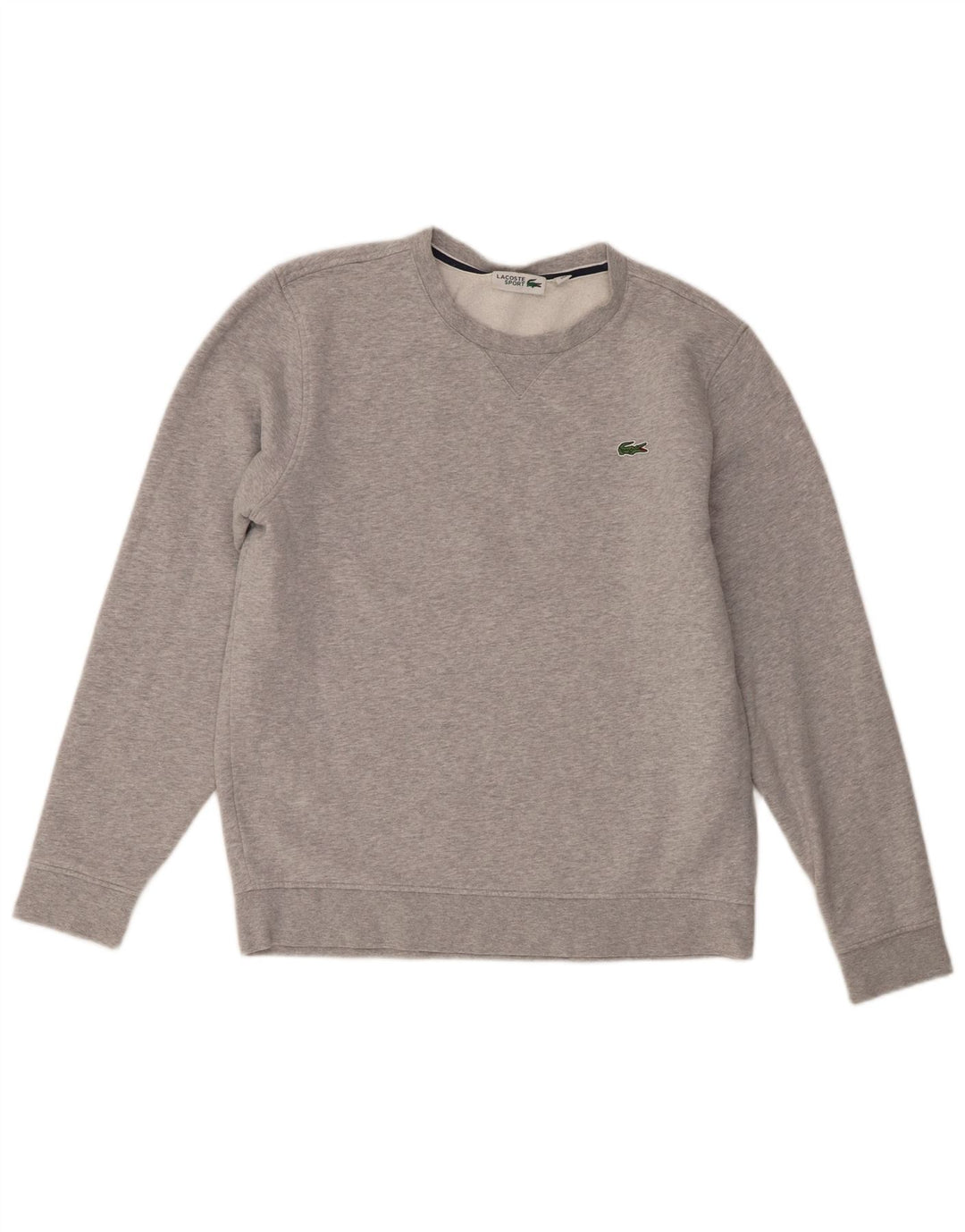 Lacoste Herren-Sweatshirt-Pullover, Größe 4, mittelgrau gefleckte Baumwolle