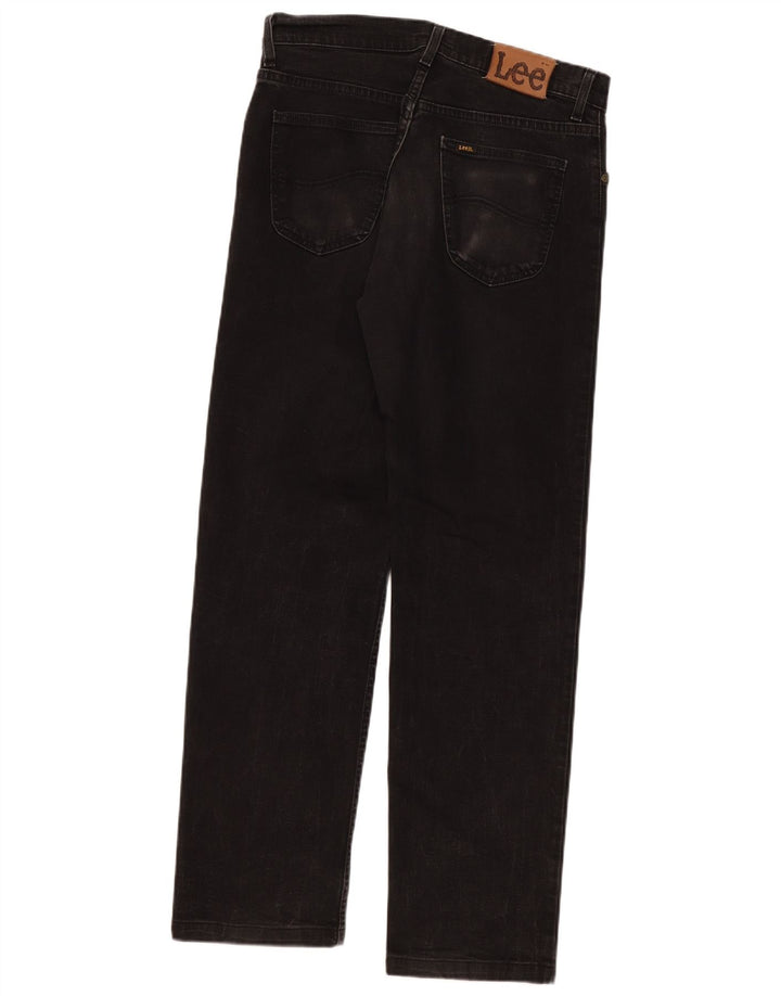Lee Herren Brooklyn Straight Jeans W33 L31 Schwarze Baumwolle