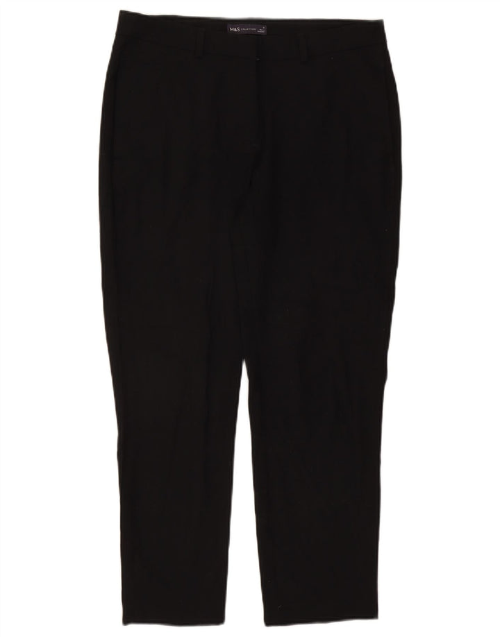 Marks & Spencer Damen Crop Suit Hose UK 12 Medium W30 L25 Schwarz