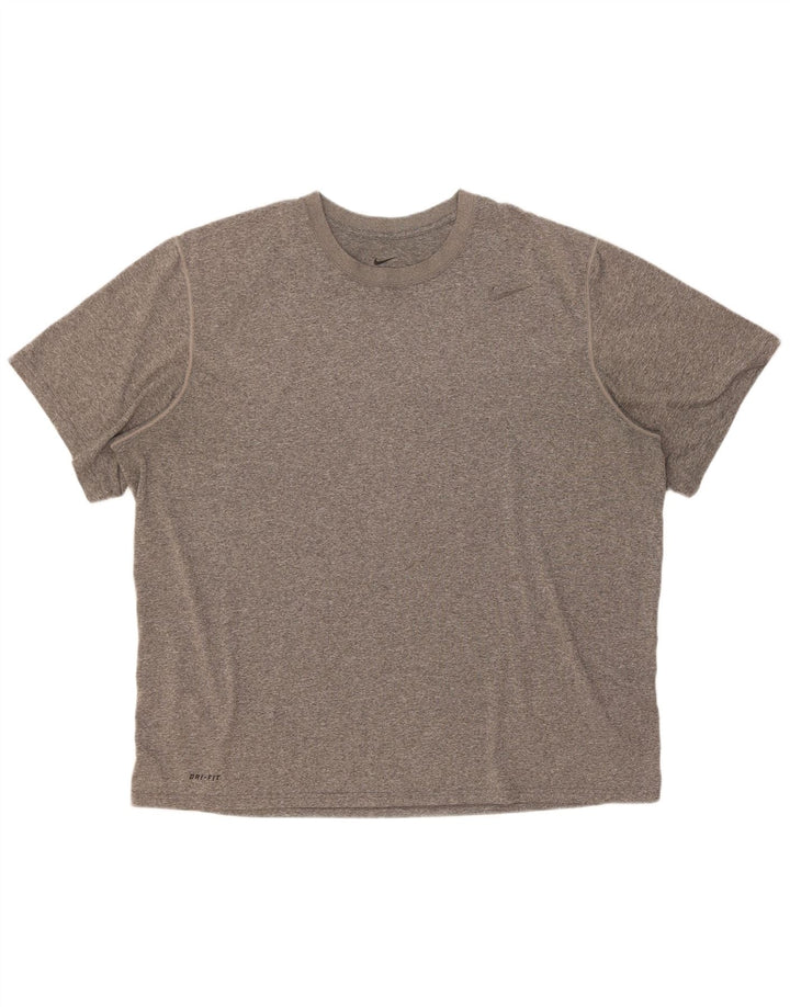 Nike Herren Dri Fit T-Shirt Top 2XL Grau geflecktes Polyester