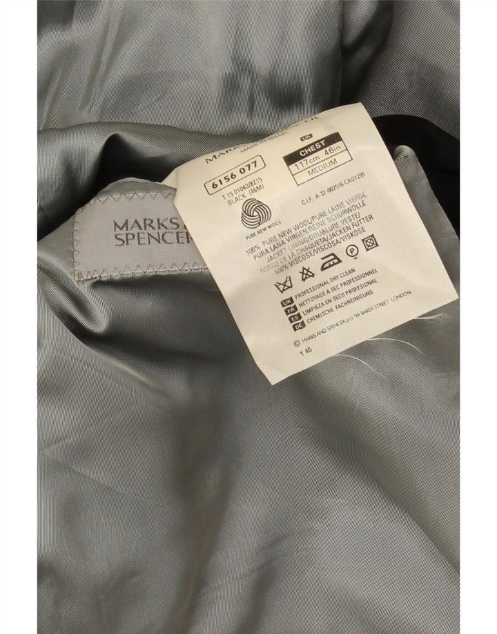 Marks & Spencer Herren-Blazer mit 2 Knöpfen, UK 42, XL, Schwarz, Schurwolle