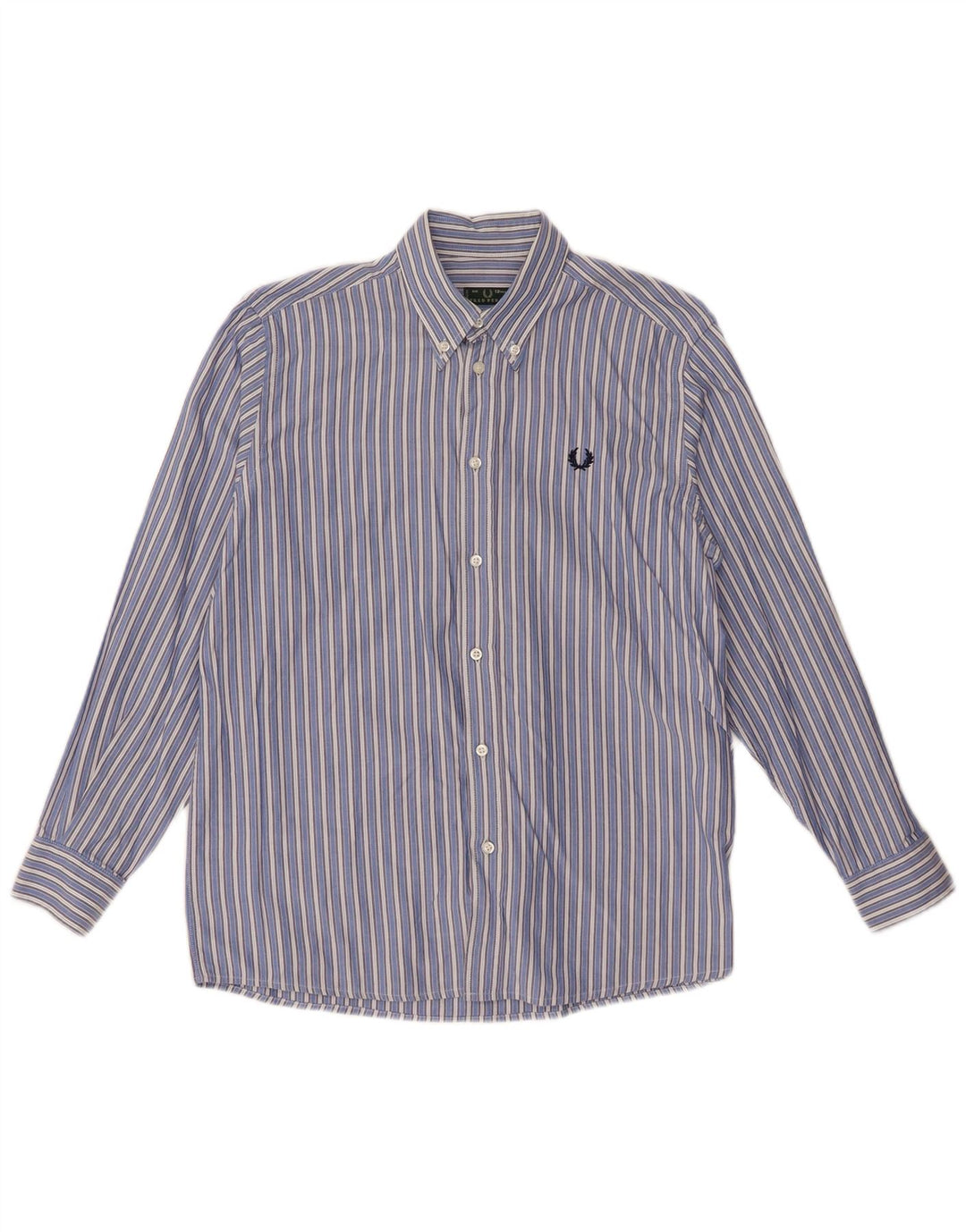 Fred Perry Hemd für Jungen, 11–12 Jahre, blau gestreift, Baumwolle