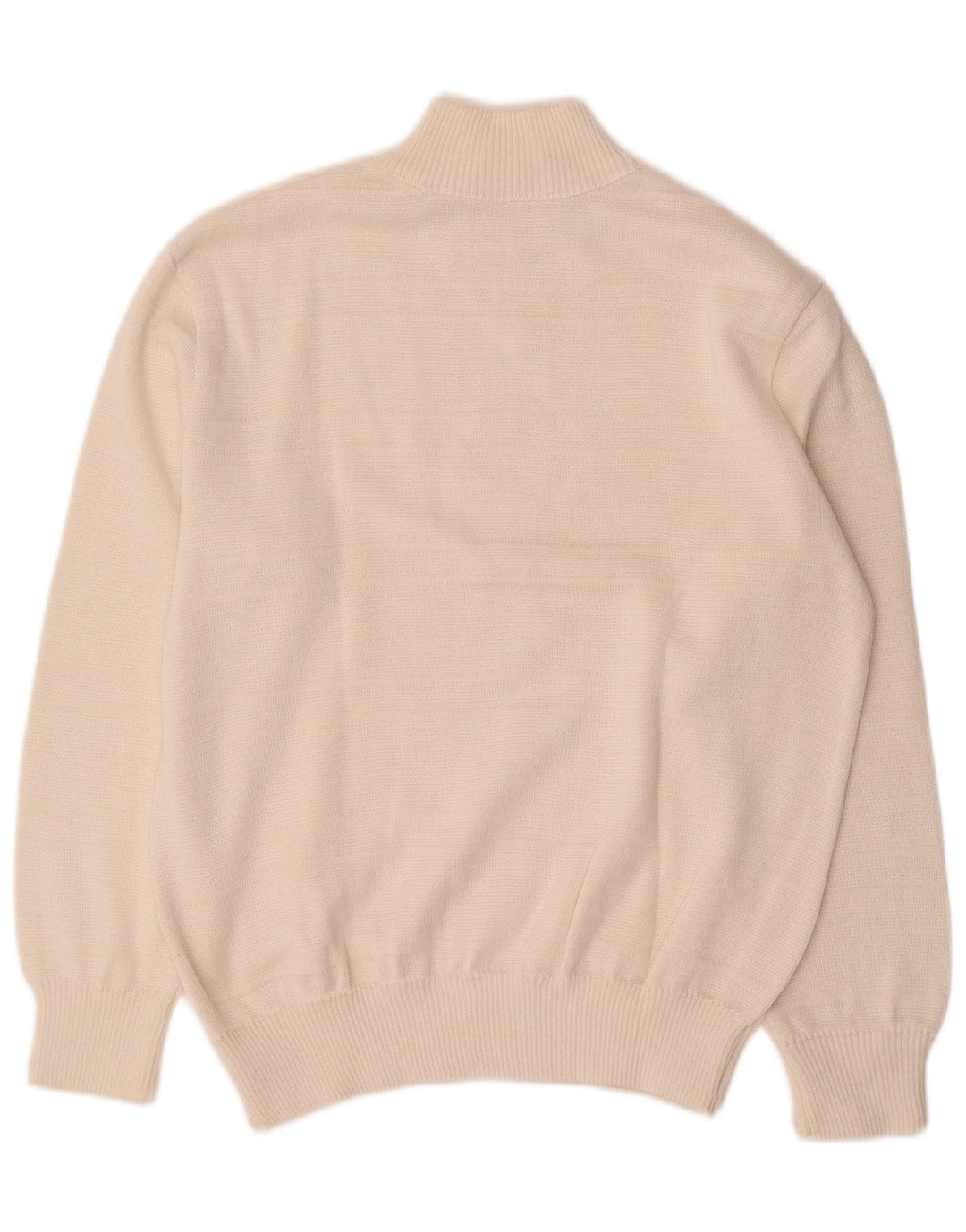 VINTAGE Damen Rollkragenpullover Pullover UK 16 Large Weiß