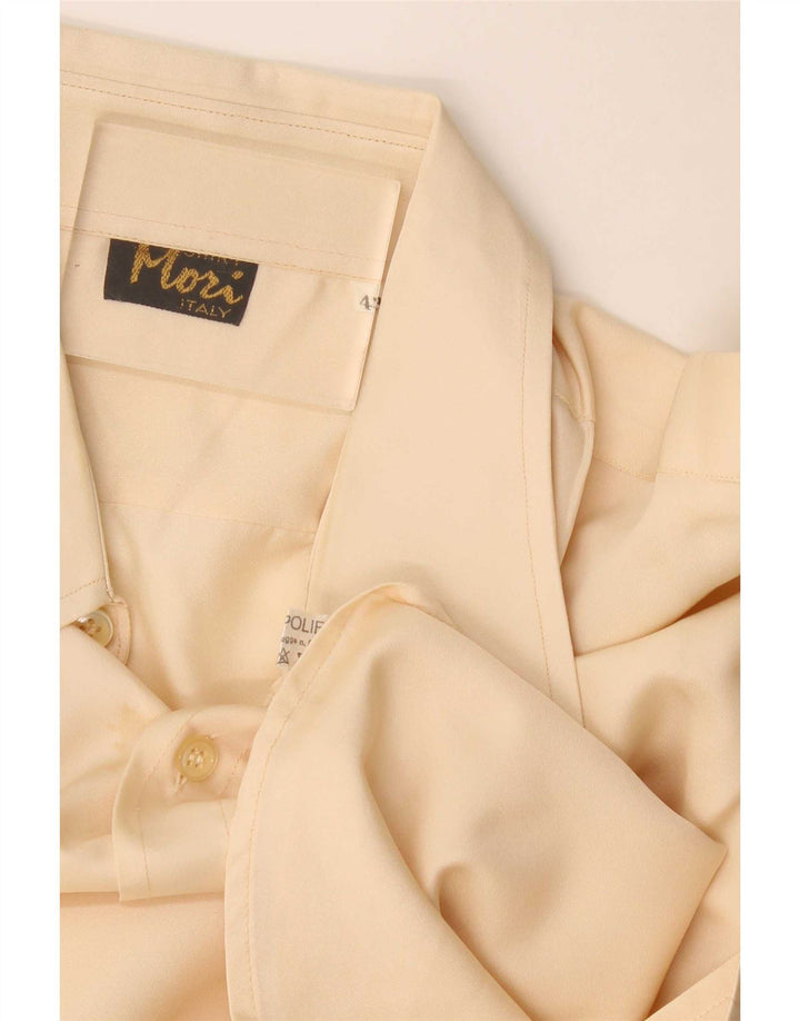 Vintage Herrenhemd Größe 43 Groß Beige Polyester