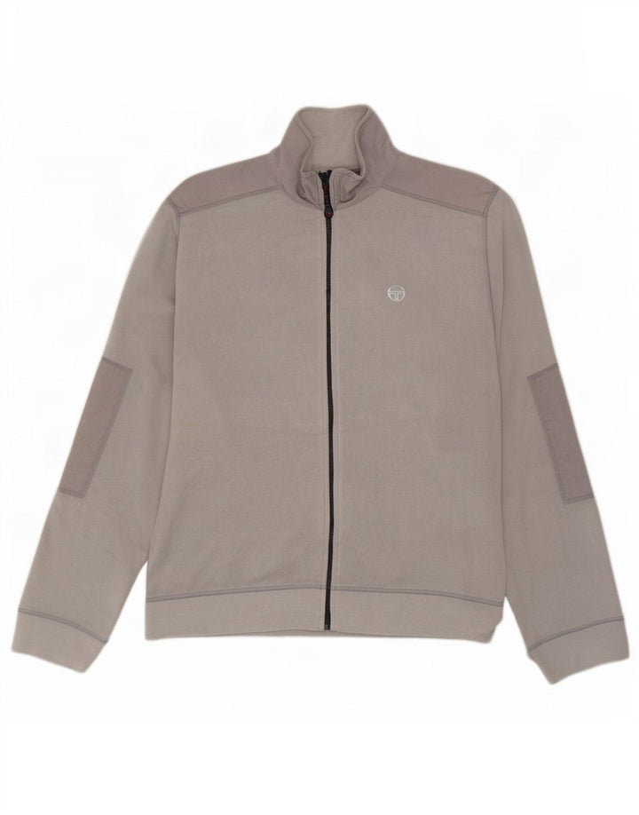 Sergio Tacchini Herren Fleecejacke UK 42 XL Grau Nadelstreifen