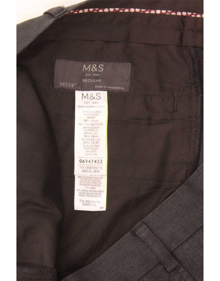 Marks & Spencer Herren-Anzughose in normaler Passform, W38 L29, grau, Polyester