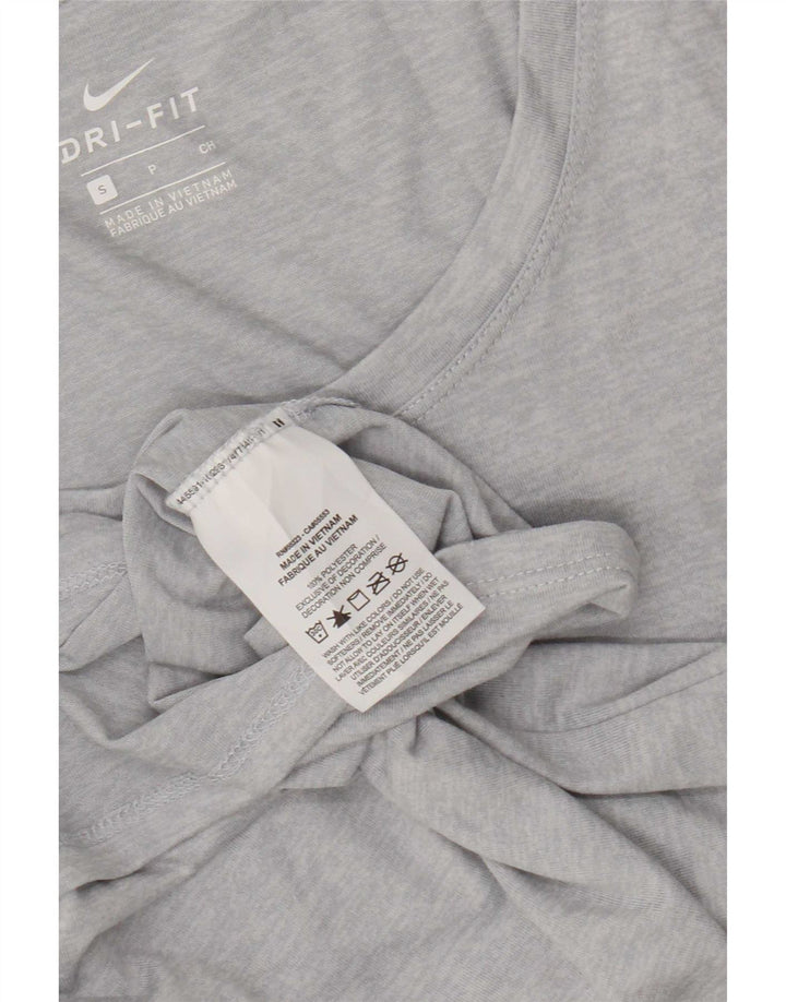 Nike Damen Dri Fit T-Shirt Top UK 10 Small Grau geflecktes Polyester