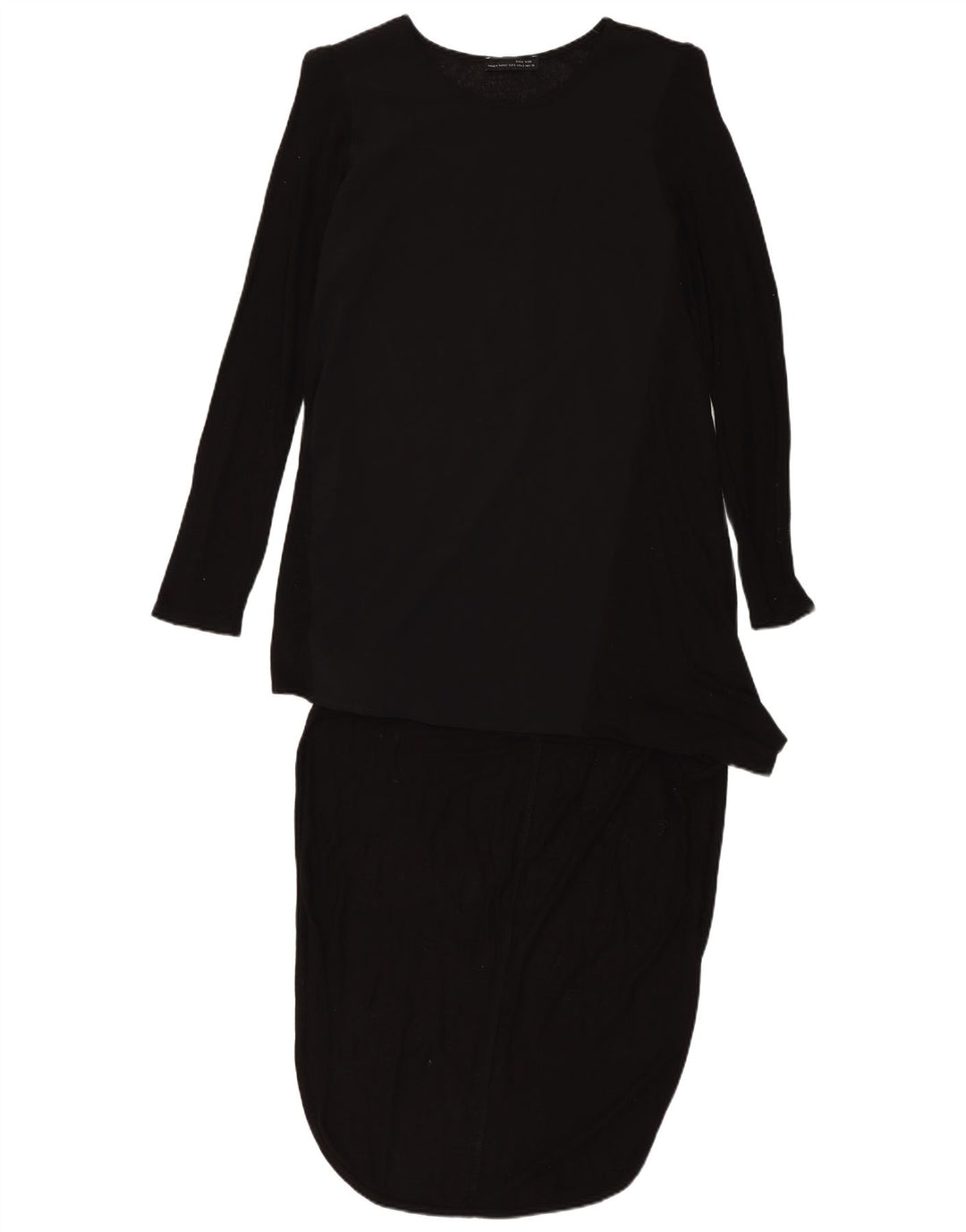 Zara Damen Langarm-Maxikleid UK 10 Small Schwarz