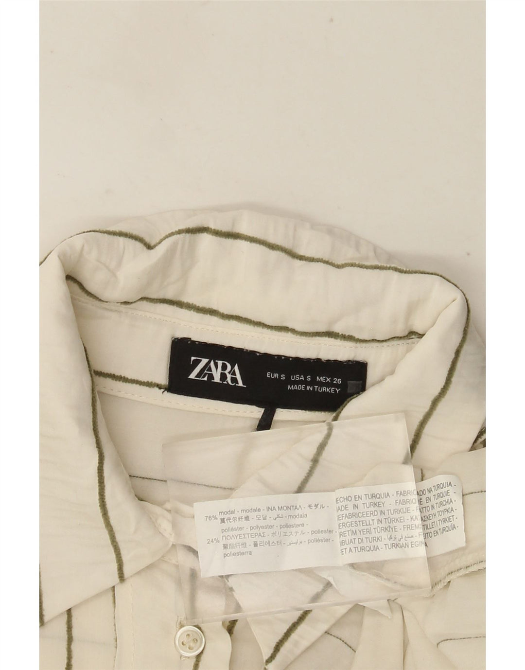 ZARA Damen-Oversize-Hemd, Gr. 40, Größe S, weiß, gestreift, Modal