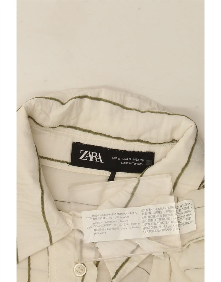 ZARA Damen-Oversize-Hemd, Gr. 40, Größe S, weiß, gestreift, Modal
