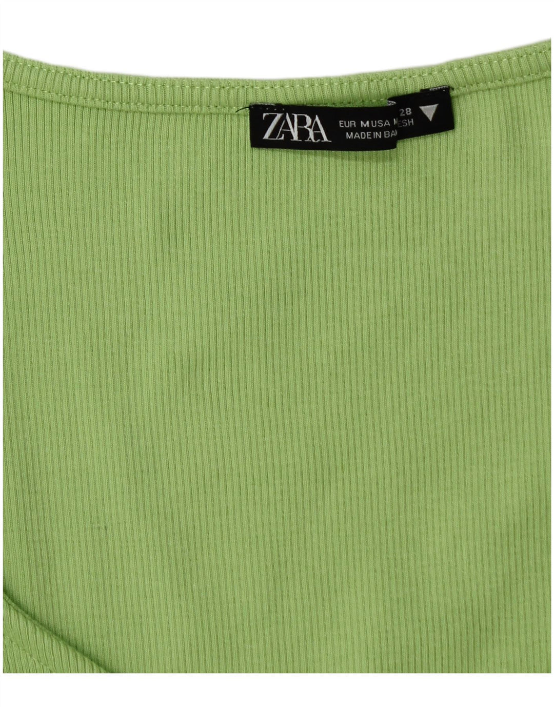 Zara Damen Crop Bluse Top UK 12 Mittelgrün