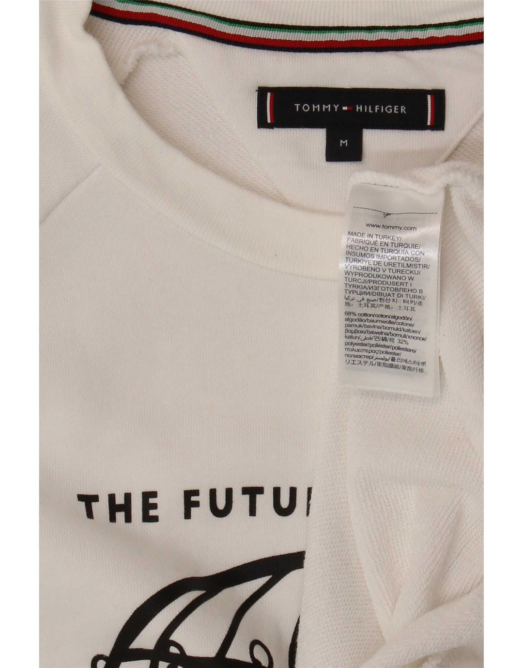 Tommy Hilfiger Herren-Sweatshirt mit Grafik, mittelweiße Baumwolle