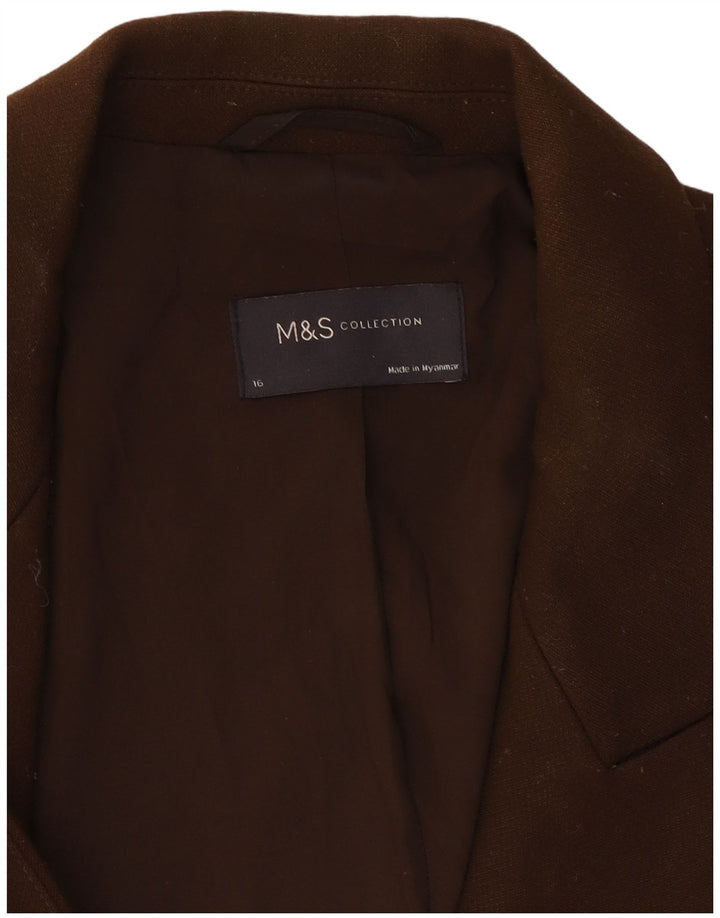 Marks & Spencer Zweireihiger Damen-Blazer, Gr. 40, Braun