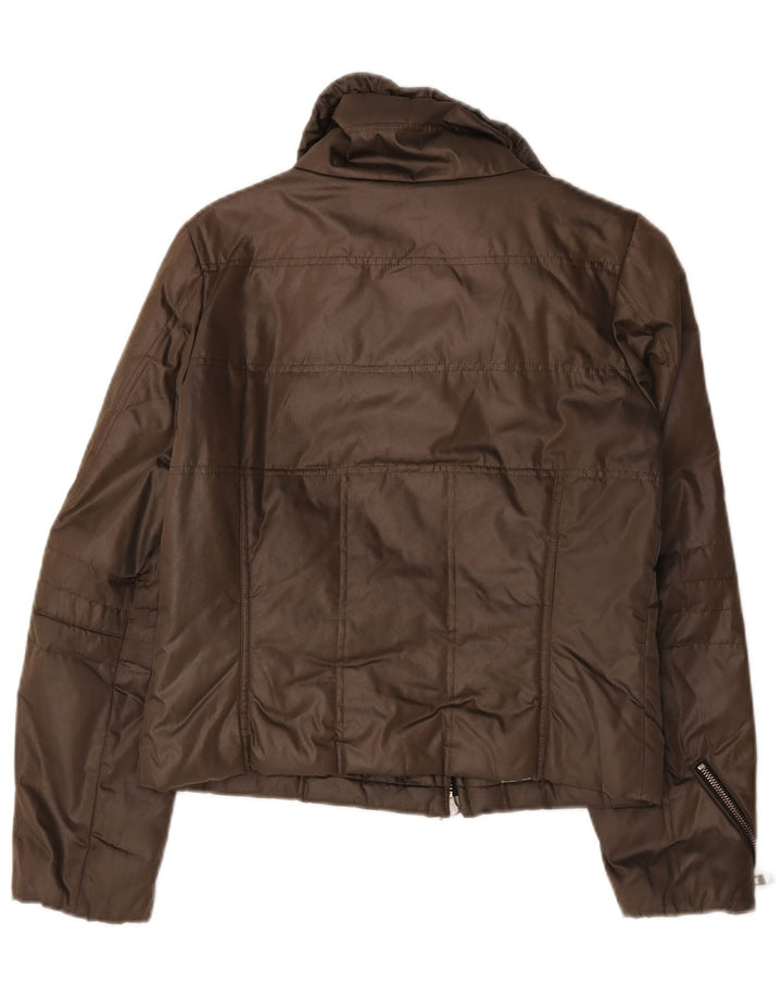 Hogan Damen Wattierte Jacke IT 42 Mittelbraunes Polyester