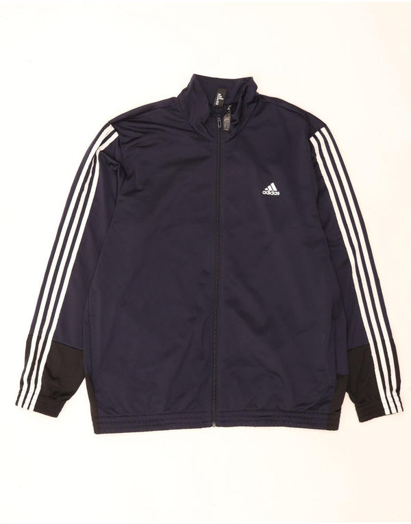 Adidas Herren Trainingsanzug Top Jacke UK 52/54 2XL Marineblau Farbblock
