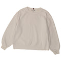 TOMMY HILFIGER übergroßer Damen-Sweatshirt-Pullover, UK 16, große weiße Baumwolle