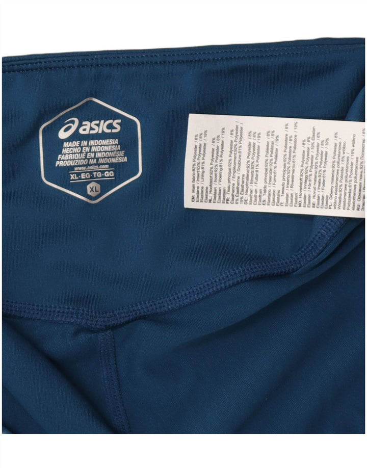 Asics Damen Crop Leggings UK 18 XL Blau Polyester