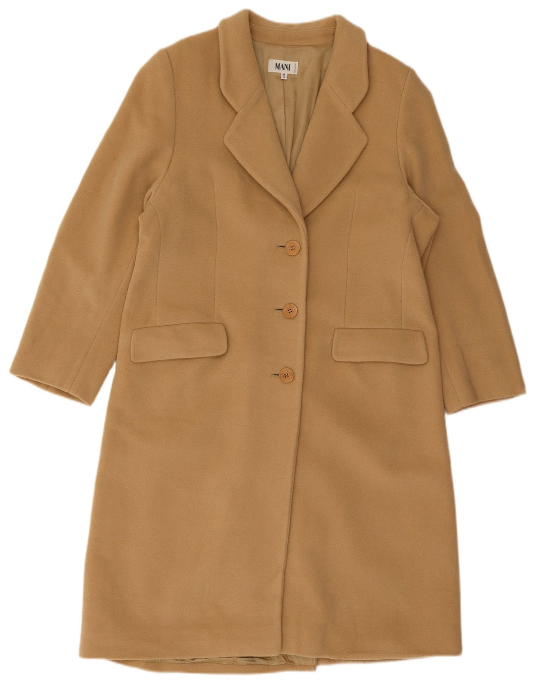 MANI Damen Mantel IT 46 Large Beige Wolle