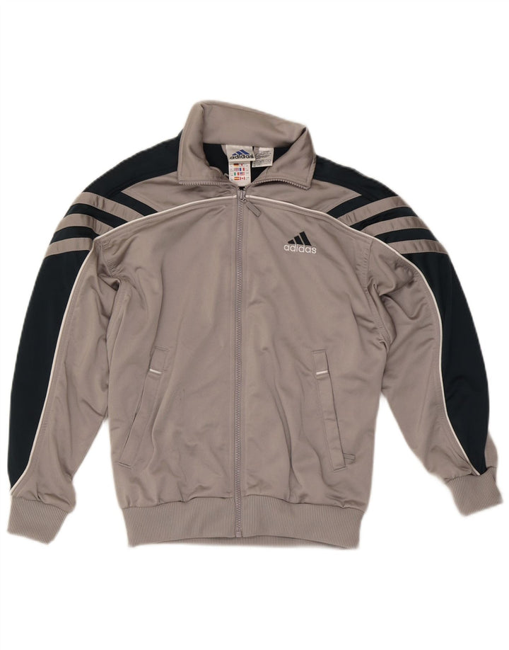 Adidas Jungen Grafik-Trainingsanzug-Top-Jacke, 13–14 Jahre, Grau, Farbblock