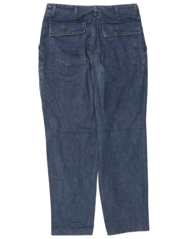 VINTAGE Mens Tapered Jeans W32 L29 Blue Cotton