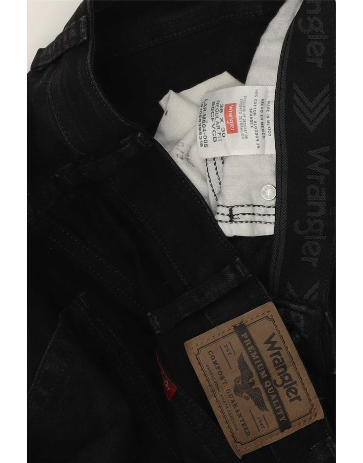 Wrangler Herren-Jeans mit normaler Passform, gerade Passform, W36, L30, schwarze Baumwolle
