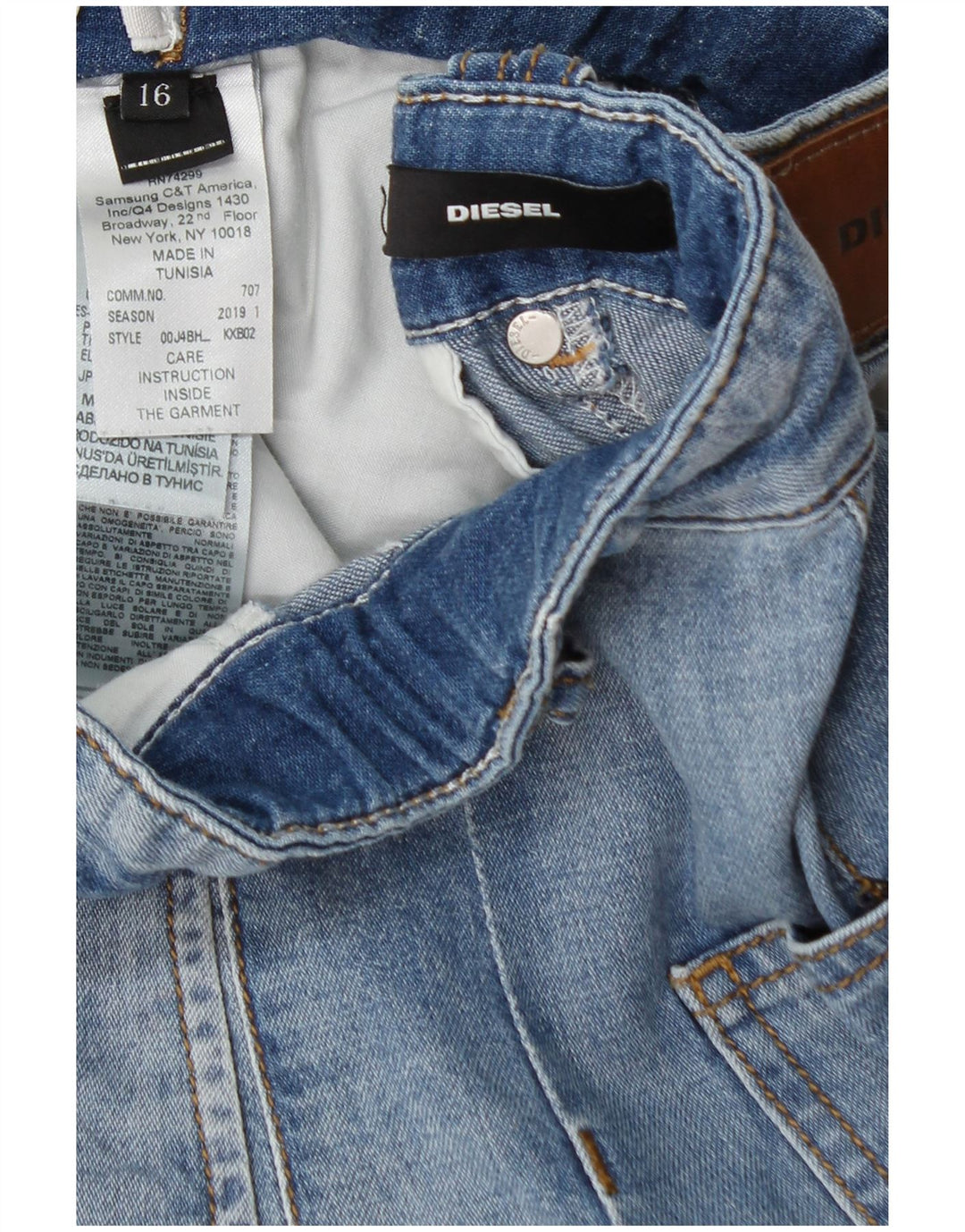 DIESEL Mädchen-Jeansshorts, 15–16 Jahre, W28, blaue Baumwolle