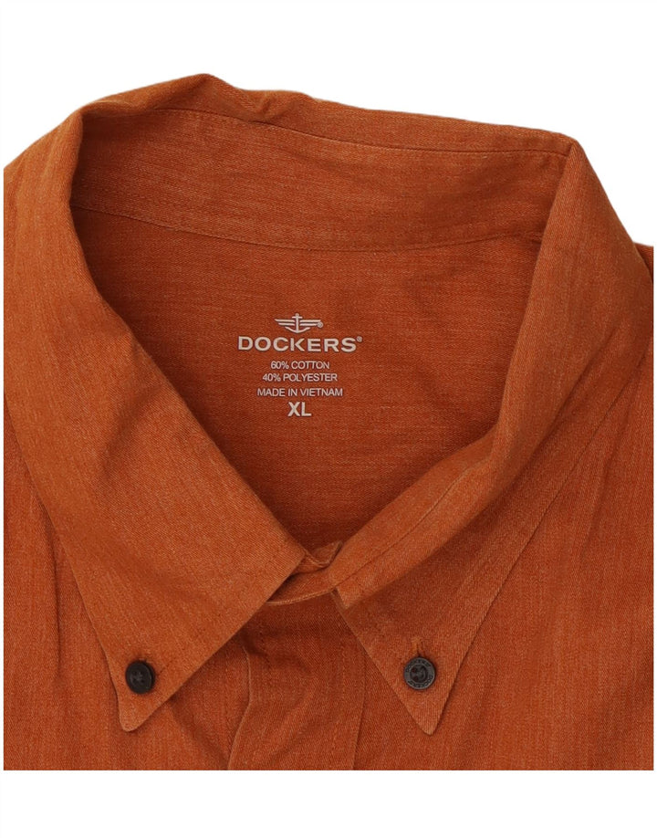 DOCKERS Herrenhemd XL Orange Baumwolle