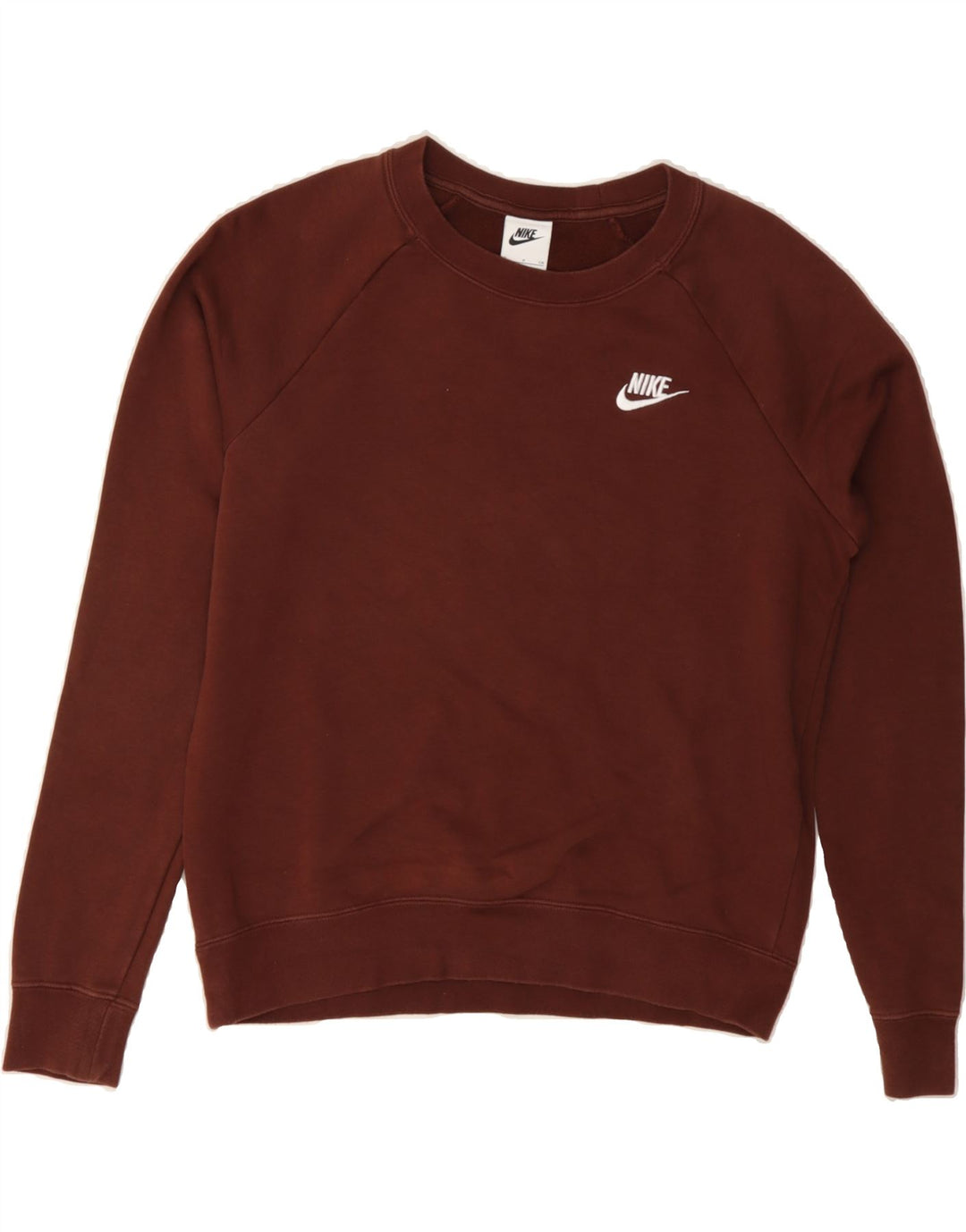 NIKE Womens Sweatshirt Jumper UK 10 Small Brown Cotton Vintage Nike and Second-Hand Nike from Messina Hembry 