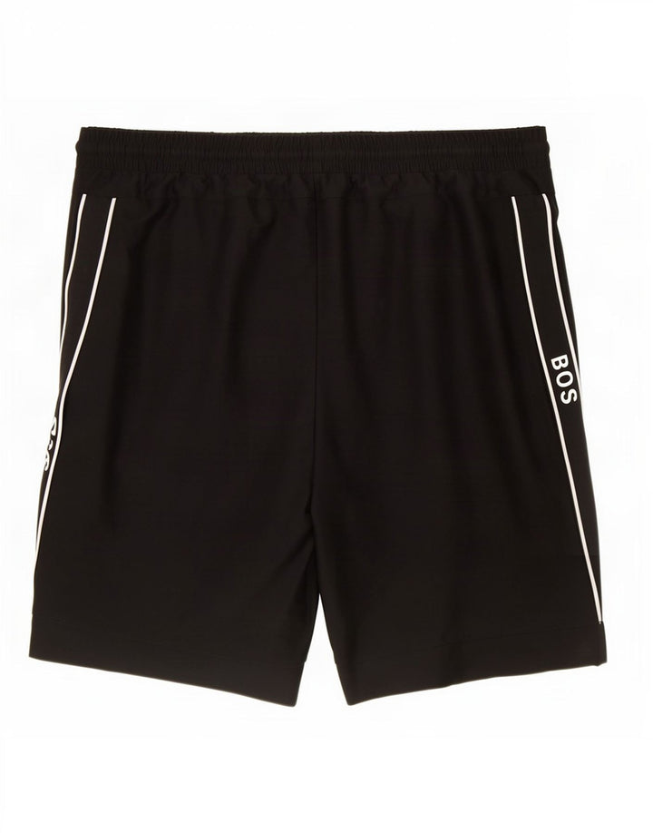 Hugo Boss Herren Badeshorts mit Grafik, 3XL, Schwarz, Polyester