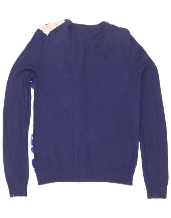 Marks & Spencer Damen-Strickjacke, Größe S, Marineblau, Blumenmuster, Viskose