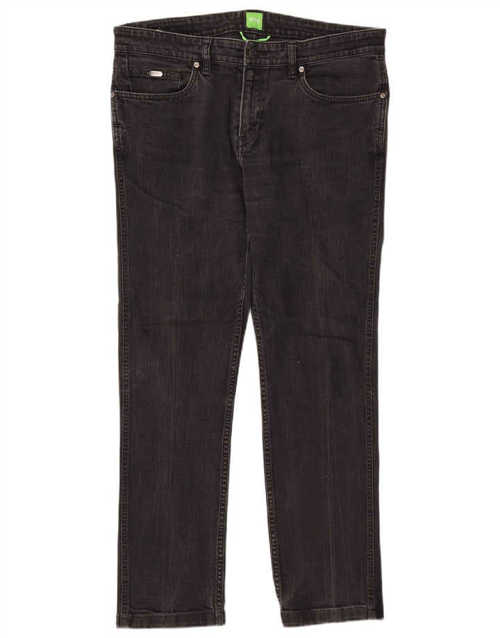 Hugo Boss Mens Straight Jeans W36 L28 Grey Cotton