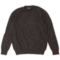Marks & Spencer Herren-Pullover mit Rundhalsausschnitt, mittelgrau gesprenkelte Baumwolle