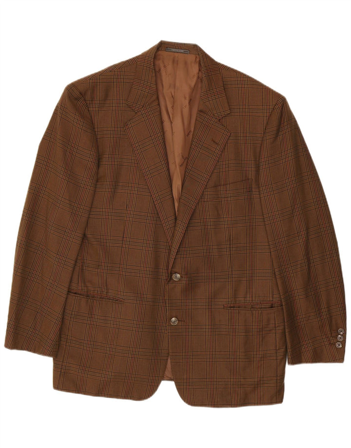 Trussardi Herren-Blazer mit 2 Knöpfen, IT 52 XL, brauner Hahnentrittmuster