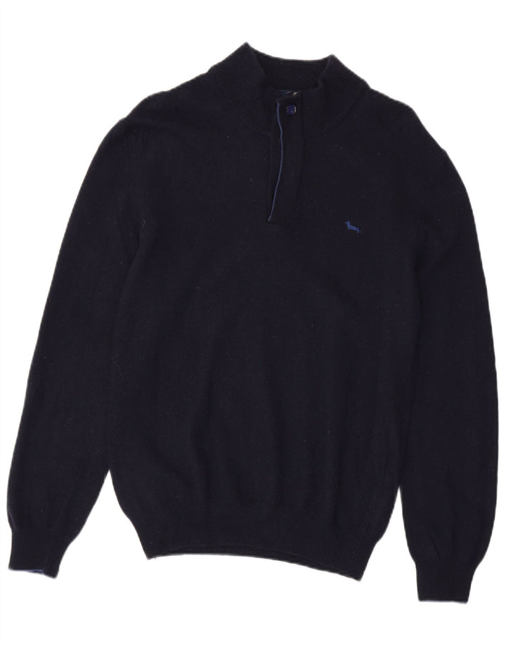 Harmont & Blaine Damen-Pullover mit Reißverschluss am Hals, UK 12, mittelmarineblaue Wolle